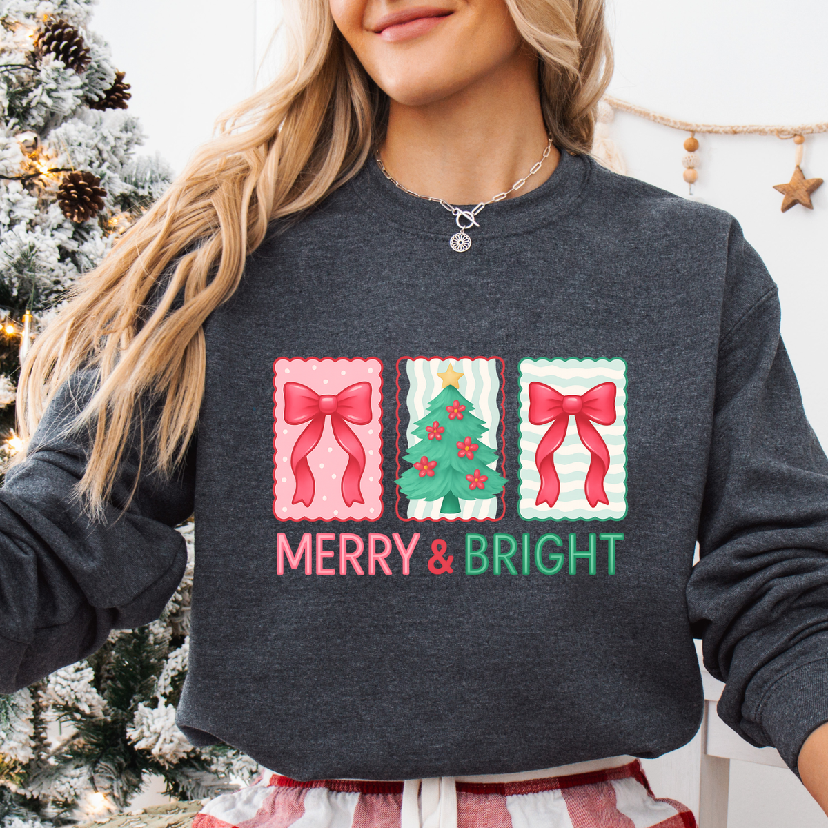 MERRY AND BRIGHT BOWS - THIN MATTE CLEAR FILM
