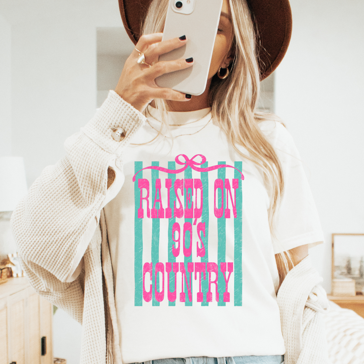 RAISED ON 90'S COUNTRY  - THIN MATTE CLEAR FILM