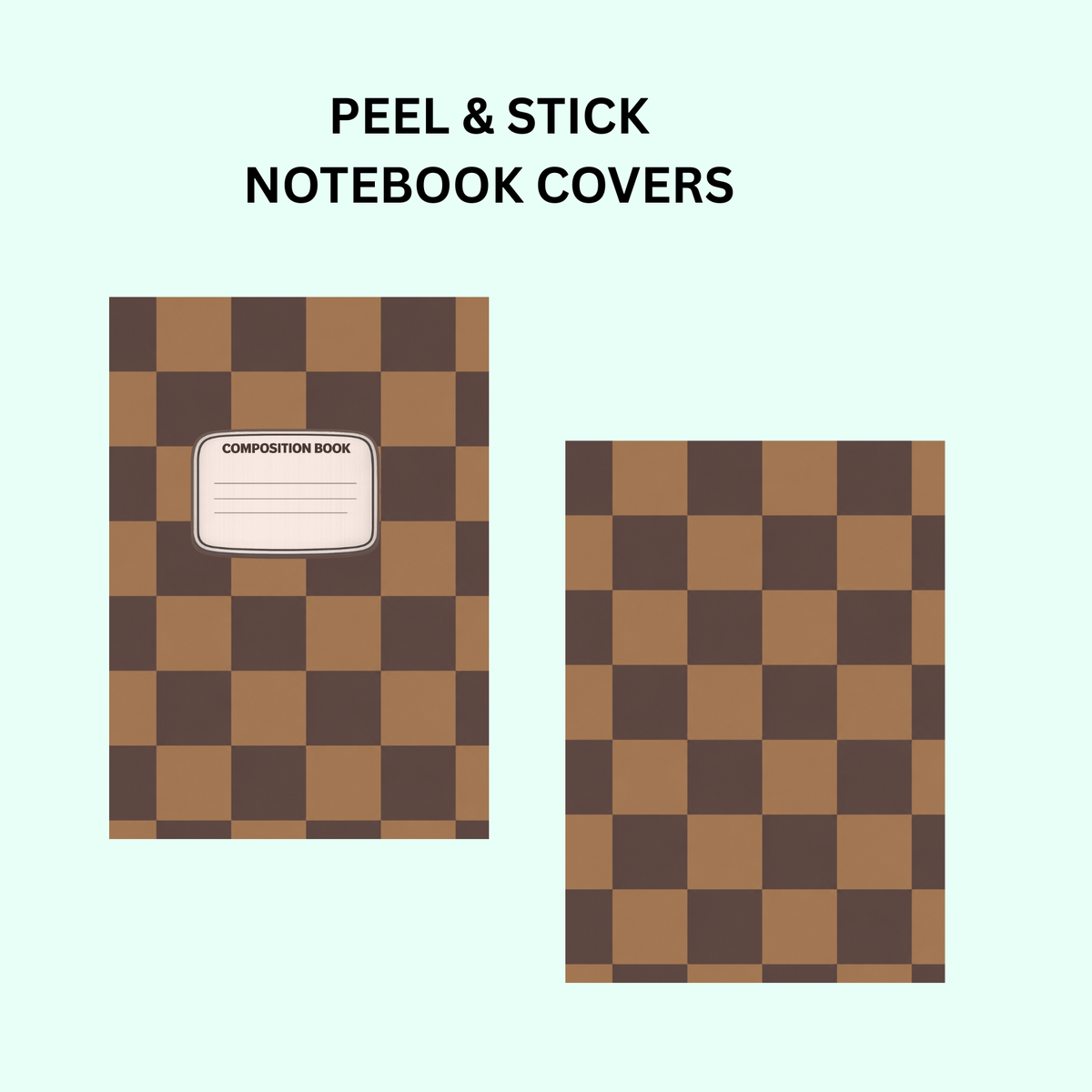 BROWN CHECKER NOTEBOOK COVER SET - MADE TO ORDER