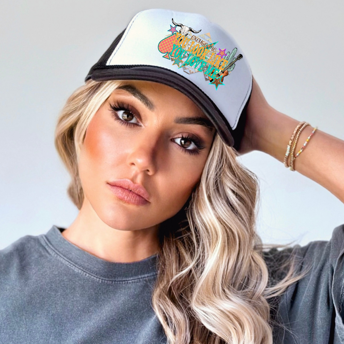 EXCUSE ME YOU LOOK LIKE YOU LOVE ME FAUX HAT PATCH - THIN MATTE CLEAR FILM