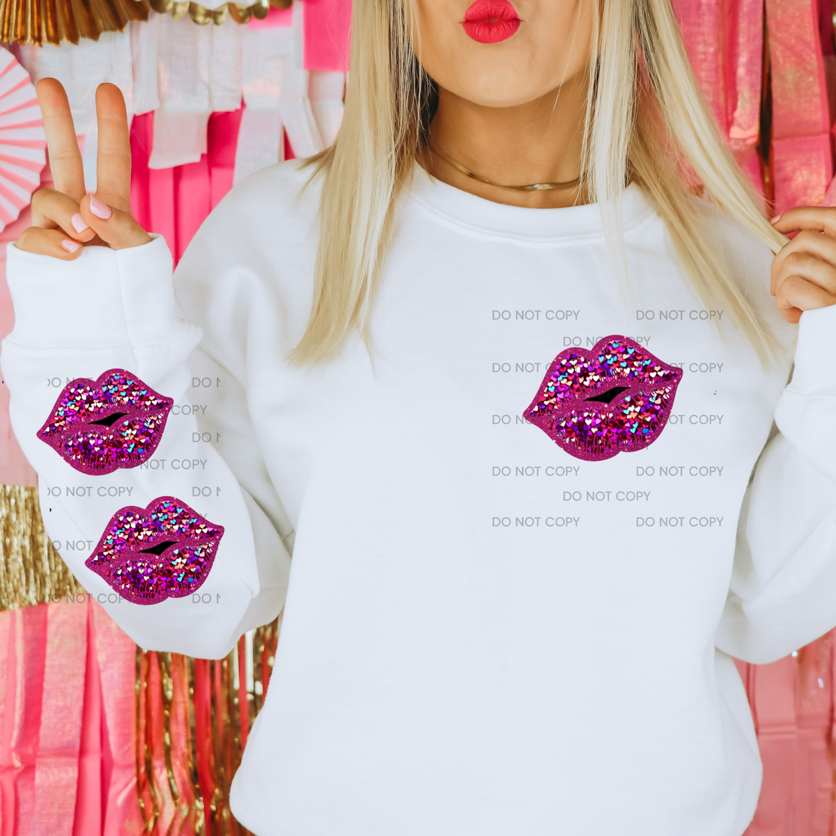 FAUX GLITTER LIPS BUNDLE - THIN MATTE CLEAR FILM