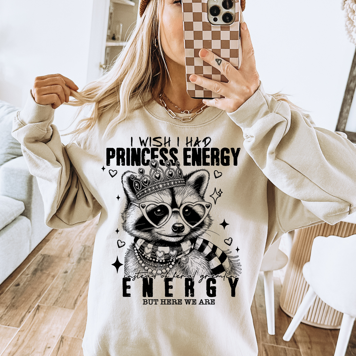 WISH I HAD PRINCESS ENERGY INSTEAD OF FERAL GIRL ENERGY - BLACK