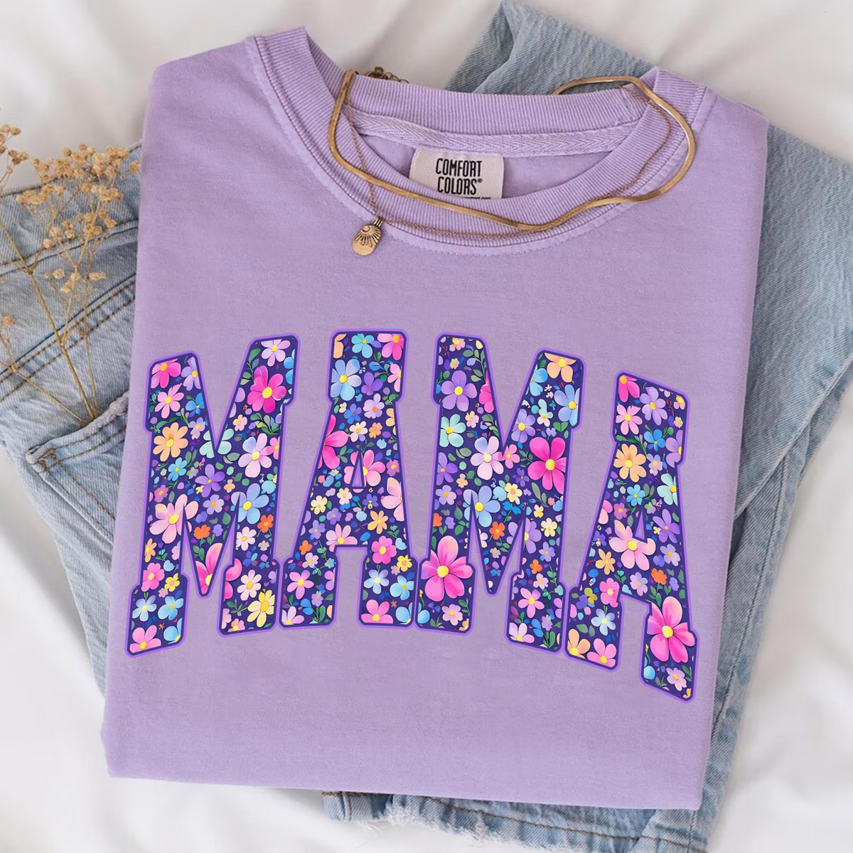 PURPLE FLORAL MAMA - THIN MATTE CLEAR FILM