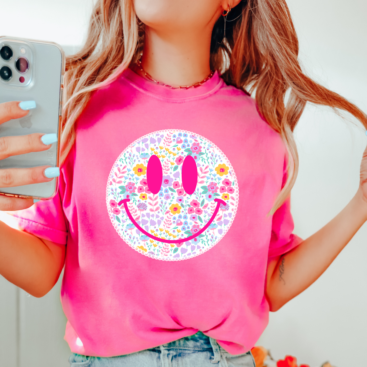 WILDFLOWER SMILEY FACE - THIN MATTE CLEAR FILM