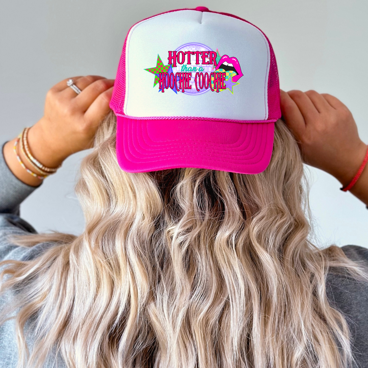 HOTTER THAN A HOOCHIE COOTCHIE FAUX HAT PATCH - THIN MATTE CLEAR FILM