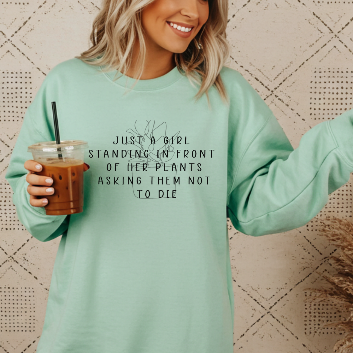 JUST A GIRL ASKING HER PLANTS NOT TO DIE - THIN MATTE CLEAR FILM