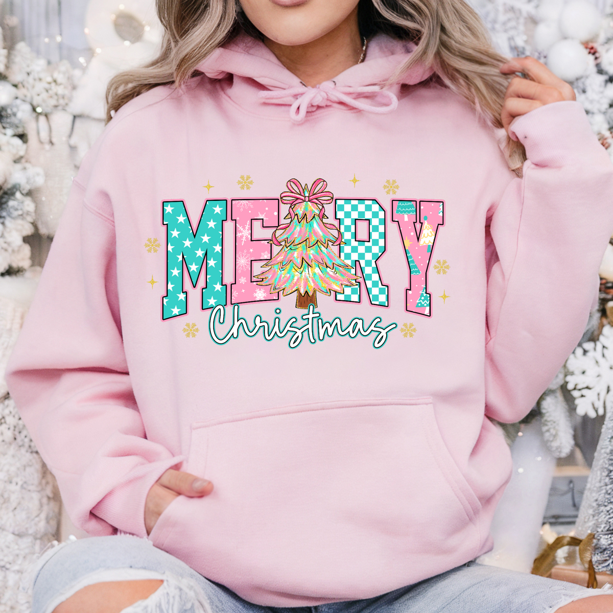 PREPPY MERRY CHRISTMAS - THIN MATTE CLEAR FILM