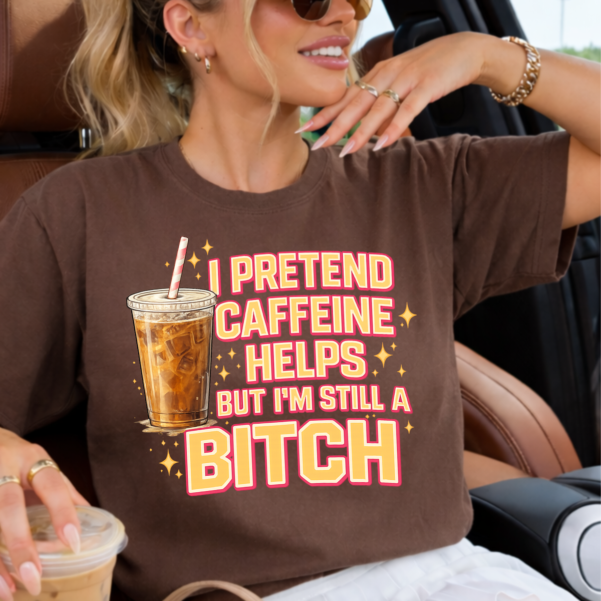 I PRETEND CAFFEINE HELPS - THIN MATTE CLEAR FILM