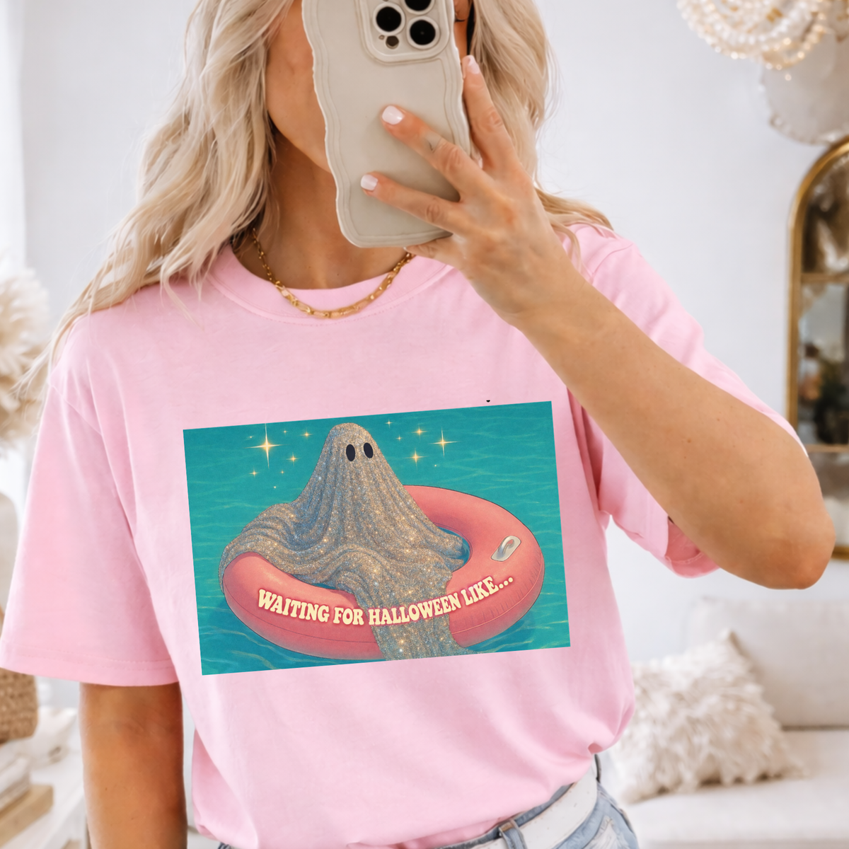 SEQUIN GHOST WAITING FOR HALLOWEEN LIKE... - THIN MATTE CLEAR FILM