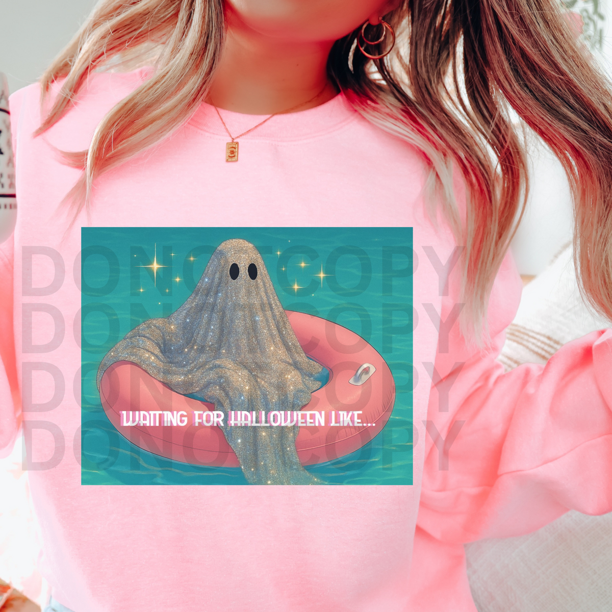 WAITING FOR HALLOWEEN SEQUIN POOL GHOST  - THIN MATTE CLEAR FILM