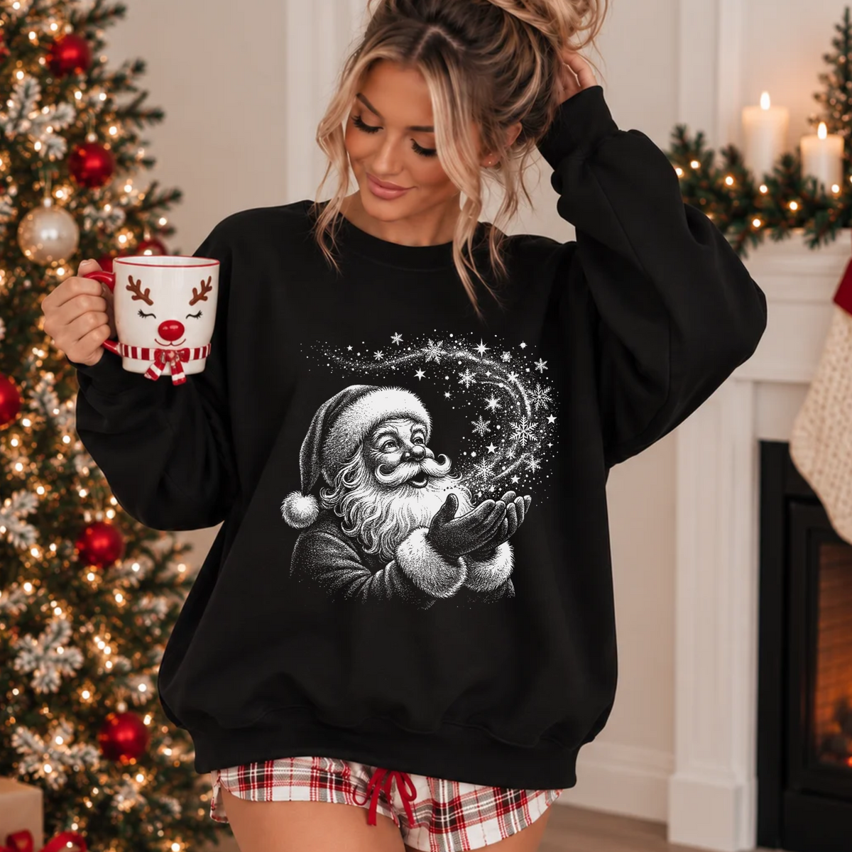 HALFTONE SNOW SANTA