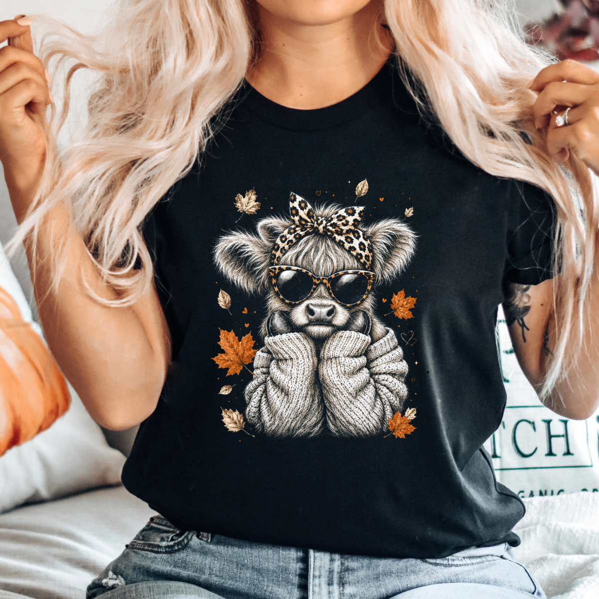 HALFTONE SWEATER HIGHLAND COW