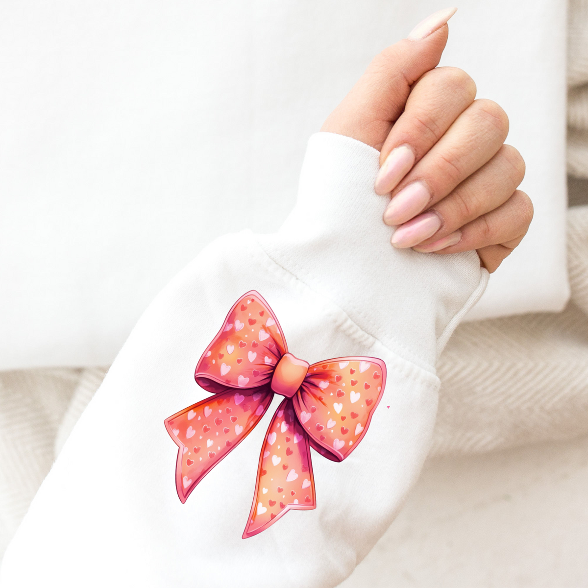 SLEEVE HEART BOW - THIN MATTE CLEAR FILM