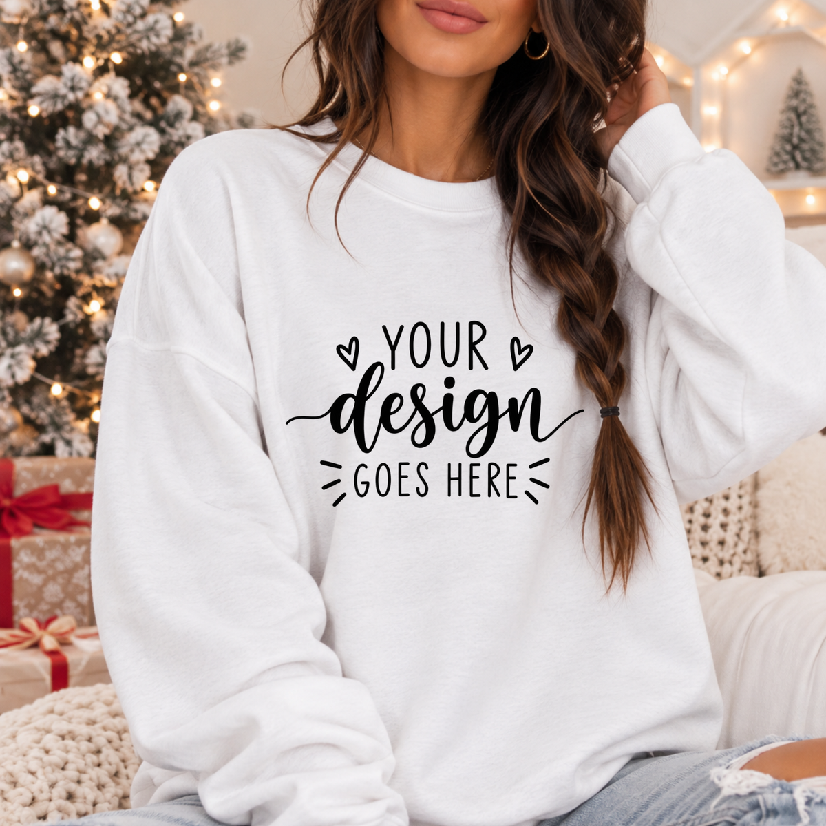 GILDAN WHITE CHRISTMAS  MOCKUP - DIGITAL DOWNLOAD