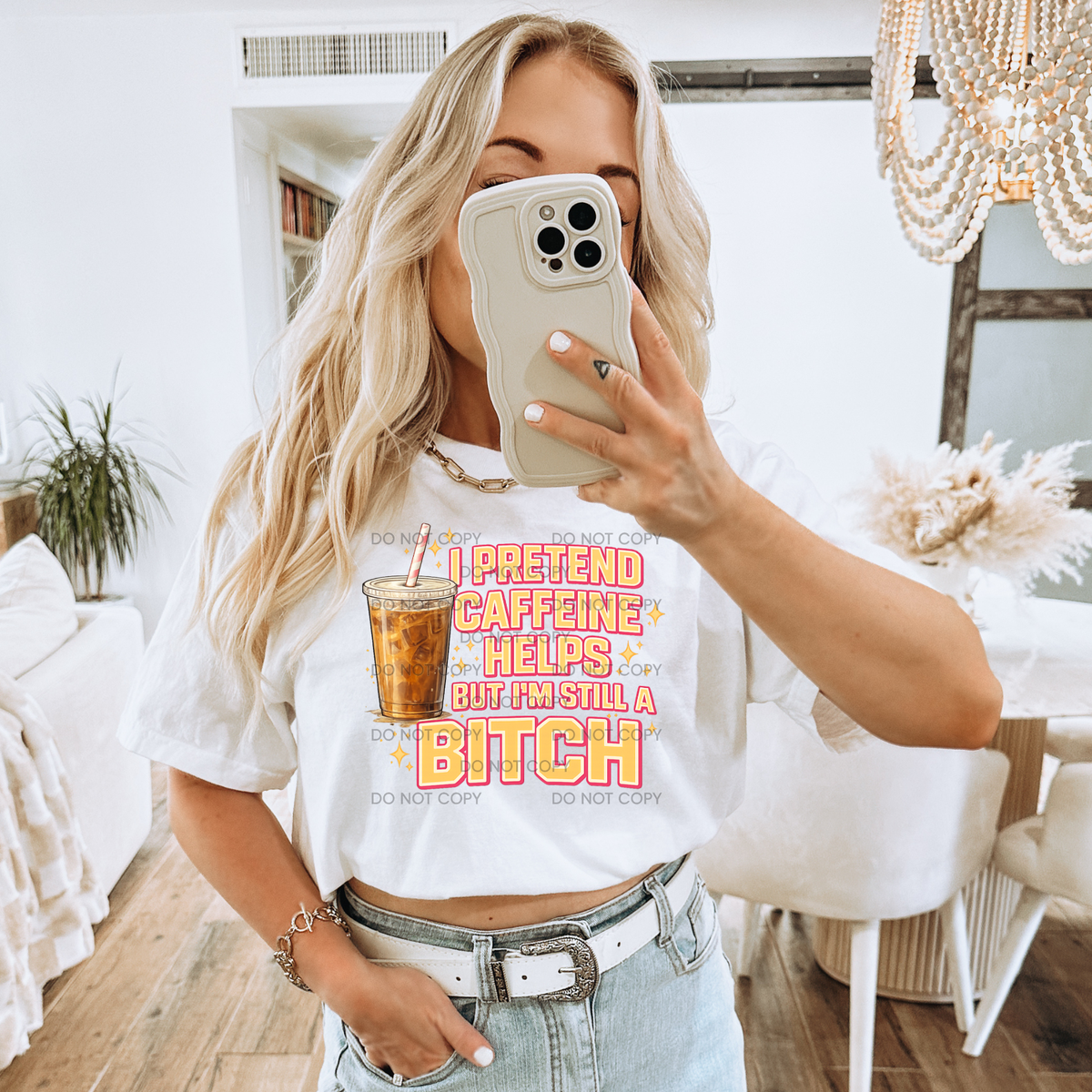 I PRETEND CAFFEINE HELPS - THIN MATTE CLEAR FILM