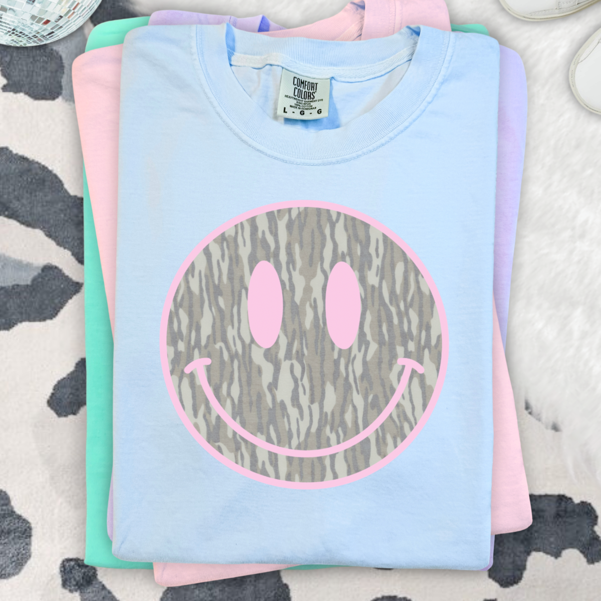 CAMO SMILEY  - THIN MATTE CLEAR FILM