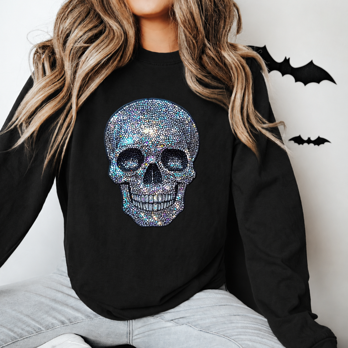 FAUX RHINESTONE SKULL