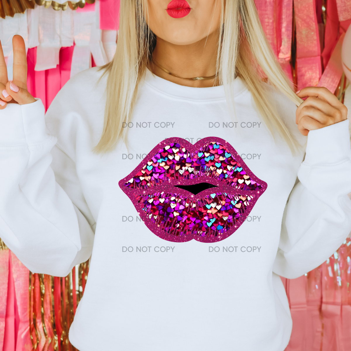 FAUX GLITTER LIPS- THIN MATTE CLEAR FILM