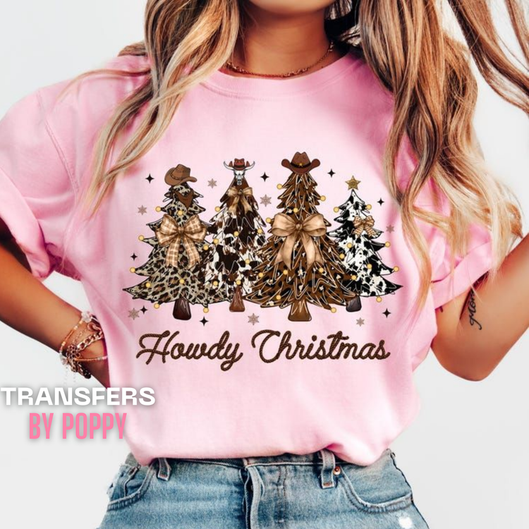 SHIPS OCT 16TH HOWDY CHRISTMAS TREES - THIN MATTE CLEAR FILM